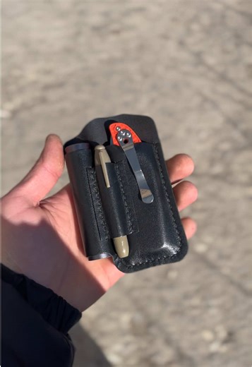 Handmade EDC Leather Pouch Version 1 #edcgear #edc #edcknife #handmade #leather