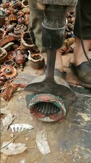 Small Electric Motor Copper Cutting & Removing Machine