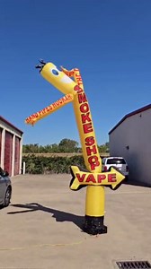 20ft Vape Smoke Shop Air Inflatable Tube Man Dancer with Arrow | Eye-Catching Hookah Hand Pipes Sky Wacky Waving Ultimate Brand Visibility | Both Side Printed Yellow | Cmpt. 18-inch (Without Blowers)