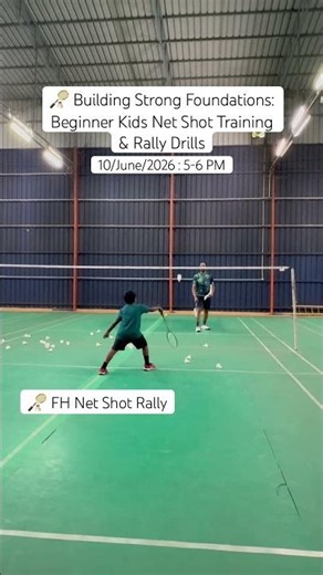 🏸 Building Strong Foundations: Beginner Kids FH Net Shot Rally Drills #shorts #kidsbadminton