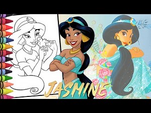 Disney Princess Jasmine Coloring Book Pages | Jasmine and Aladdin | ‏coloração