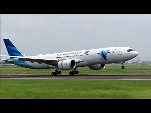 Garuda Indonesia Airbus A330-900 Neo Landing di Bandara Soekarno Hatta CGK Jakarta