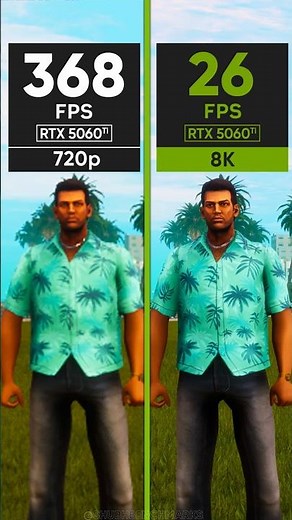 Grand Theft Auto Vice City vs RTX 5060Ti – 720p vs 8K Resolution Performance Test!
