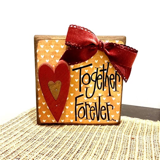 Together Forever Wood Sign. Thick Chunky Valentine Sign. Valentine Decor. Valentines Day Decor. Hearts Sign. Be Mine. Wood Valentine Hearts. - Etsy