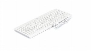 CHERRY KC 1000 - USB Tastatur - Flaches Design - Kabelgebunden - „der Blaue Engel“ - GS-Zulassung - QWERTZ Business-Tastatur - Deutsches Layout - Weißgrau