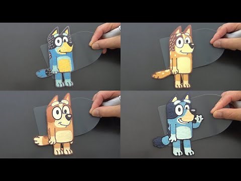 Bluey Pancake Art - Chilli, Bandit, Bingo, Bluey