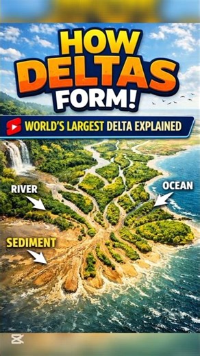 How Deltas Form | World’s Largest Delta Explained #geography #facts