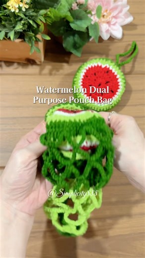 🍉Watermelon Dual Purpose Crochet Pouch Bag #simplicity888 #crochet #youtubetutorial #handmade #diy