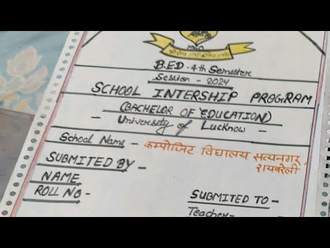 B.Ed internship file #b.ed #internship #teaching