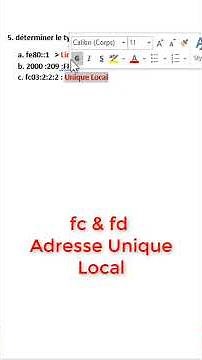Exercice les types des adresses IPv6