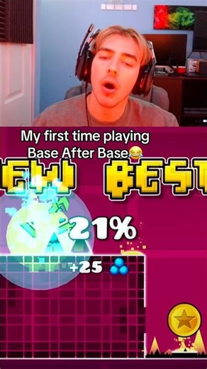 My first time playing Base After Base in Geometry Dash😂