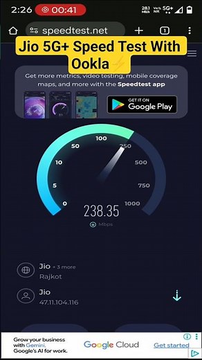 Jio 5G+ Speed Test With Ookla⚡ | Real-Time Download & Upload Speed Test in India 2026 #jio5g #true5g