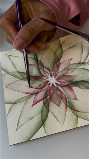 Beginner watercolor flower with a genius layering trick ⭐️ #watercolor #tutorial #shorts