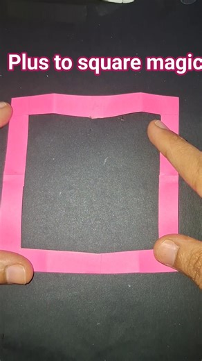 Paper Magic Trick✨ Turn a PLUS ➕ into a PERFECT SQUARE ⬜ | Mind-Blowing Paper Craft Illusion #Shorts