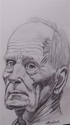 #short #old man's face sketch #old man's face sketch with pencil @Ankur's Art & Music