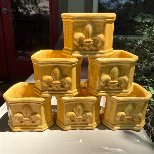 Vintage Artimino Fleur-de-lis Yellow Napkin Rings (set of 6) - Etsy