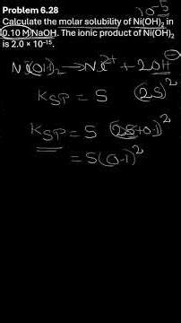 Calculate the molar solubility of Ni(OH)2 in 0.10 M NaOH. The ionic product of Ni(OH)2