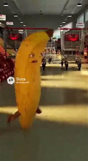 Banana Run for Its Life! 🍌⚡ Epic Slow-Mo Grocery Store Chase #animation #funny #action