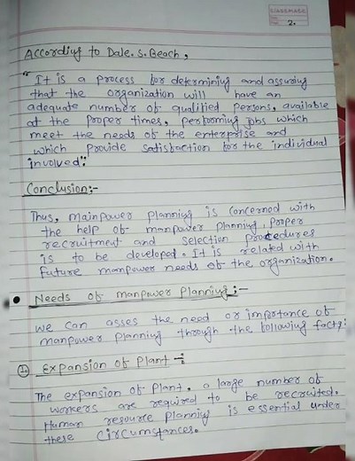 Explain the Manpower Planning and needs👍