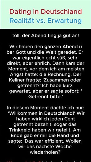 Mein erstes Date mit einem Deutschen: Ein Schock? 🇩🇪 | Deutsch hören & lernen