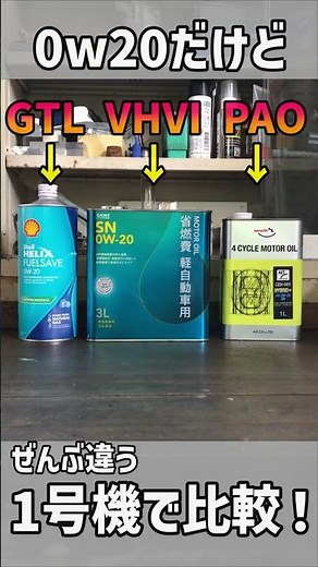 GTL VHVI PAOの違う0ｗ20のエンジンオイルを冷凍庫で冷して粘度比較1号機 #shorts #エンジンオイル