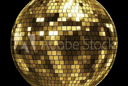 Golden and Rainbow Disco Ball Rotating Seamless Loop Background VJ Motion Graphic with Light Ray and Party Atmosphere
