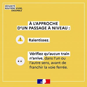 27K views · 178 reactions | Journée mondiale de sensibilisation aux passages à niveau ⚠️ Le code de la route ne s’arrête pas aux rails, découvrez les bons réflexes à l’approche d’un passage à niveau  Je ralentis  Je m’arrête dès que le feu clignote ou que le signal sonore retentit ❌ Je ne franchis jamais une barrière baissée ou en train de descendre #SécuritéRoutière | Sécurité routière | Facebook