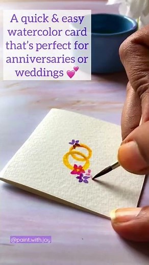 Quick 5 minute watercolor anniversary |diy handmade card #shorts #diy #watercolor #paintings #cards