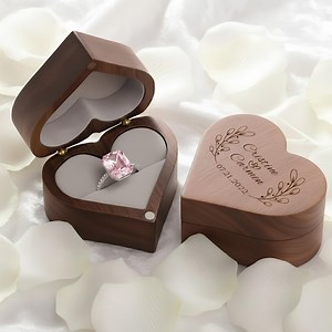 Personalize Ring Box, Wooden Ring Box, Heart Ring Box, Engagement Ring Box, Wedding Ring Box, Anniversary Ring Box, Proposal Ring Box - Etsy