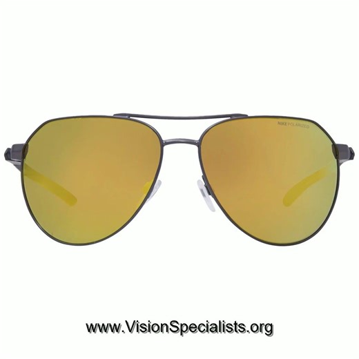 Nike Club NineM DQ0924 012 Sunglasses Satin Black Grey Ultraviolet Pilot 60mm Satin Gunmetal Polari