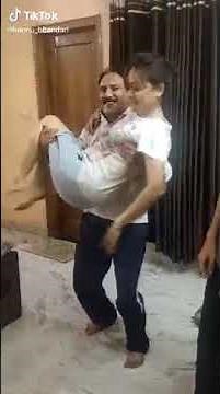 Girl lift Father