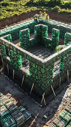 From Plastic Bottles To A Real House 🔥 #transformation #construction