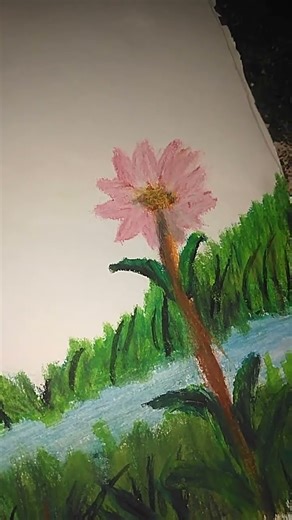 oil pastel flower drawing 🌸