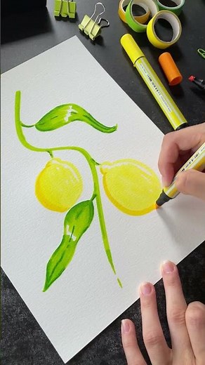Refreshing Lemon Drawing with the STABILO Pen 68 MAX🍋😍