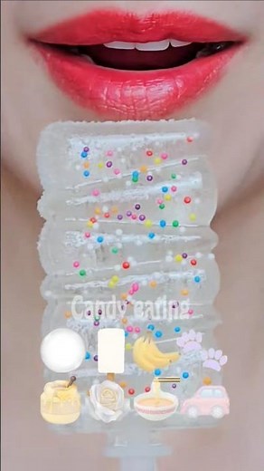 ASMR CLEAR EMOJI FOOD kohakuto sprinkle honey jelly yanggaeng jelly mukbang eating sounds