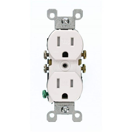 Leviton 15 Amp 125 V Tamper Resistant Duplex Outlet/Receptacle, White (1-Pack) T5320-W T5320-W