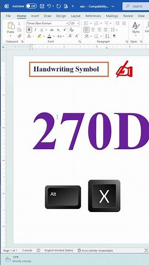 How to Type the ✍ Handwriting Symbol in Microsoft Word | Easy Word Trick #shorts #msword #tricks