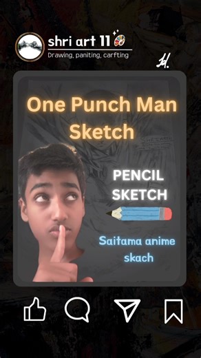 🔥 Saitama Pencil Sketch ✏️ | One Punch Man Drawing #Shorts