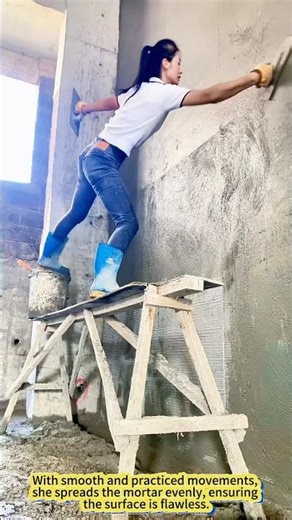 Master Plasterer in Action: Skilled Wall Rendering!