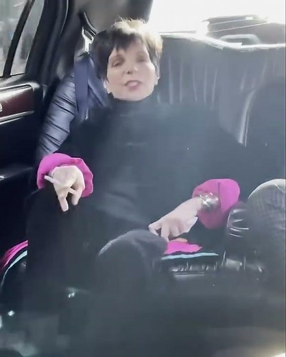 Liza Minnelli on her way to The Oscars, singing and being happy!