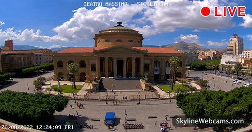 【LIVE】 Webcam a Palermo - Teatro Massimo | SkylineWebcams