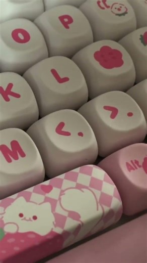 Sound test with music on c68 yunzii kitty cat pink keyboard!!