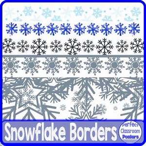 Winter Snowflake Borders and Frames Clip Art for Personal and Commercial Use