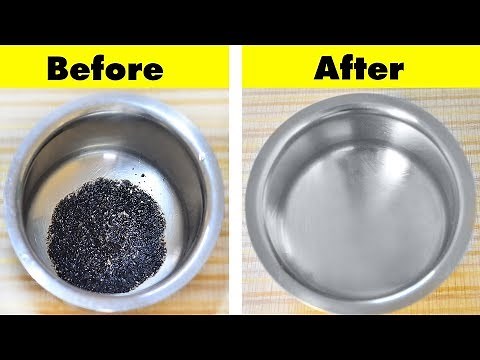 How to Clean Burnt Vessel Easily - Useful Kitchen Tip - Easiest Way to Clean a Burnt Pan or Pot
