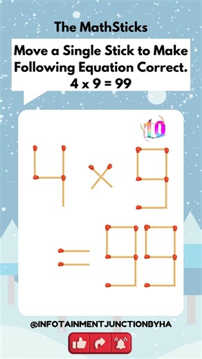 Math-Stick Challenge 71 | Matchstick Puzzle | Basic Math Puzzles With Answers | #shorts #viralshorts