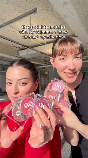 The Avon Social Team tries the brand-new GO. By Glimmer Cheek & Eye Shadows! 😍 Which shade will you be trying? Pick yours here: bit.ly/4sD9dj9 | Avon