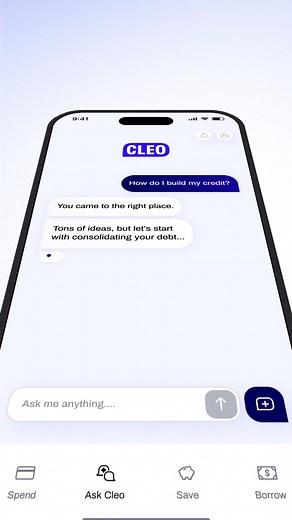 The world’s smartest financial assistant fits in your pocket. Get AI-powered tips on spending and budgeting in the Cleo app. | Cleo
