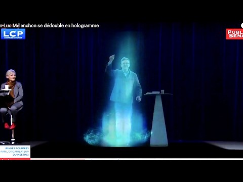 Jean-Luc Mélenchon doubles as a hologram in Paris