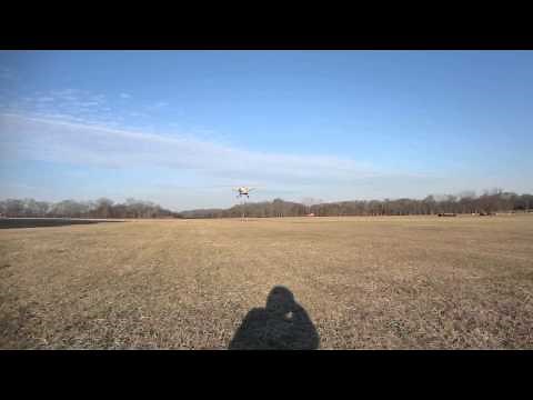 Piper Tri Pacer take off no flaps Then with flaps and a landing