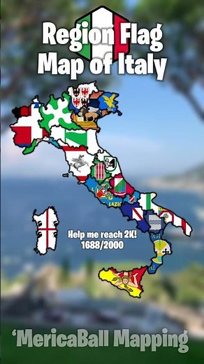 Region Flag Map of Italy #mapping #geography #europe #map #mapper